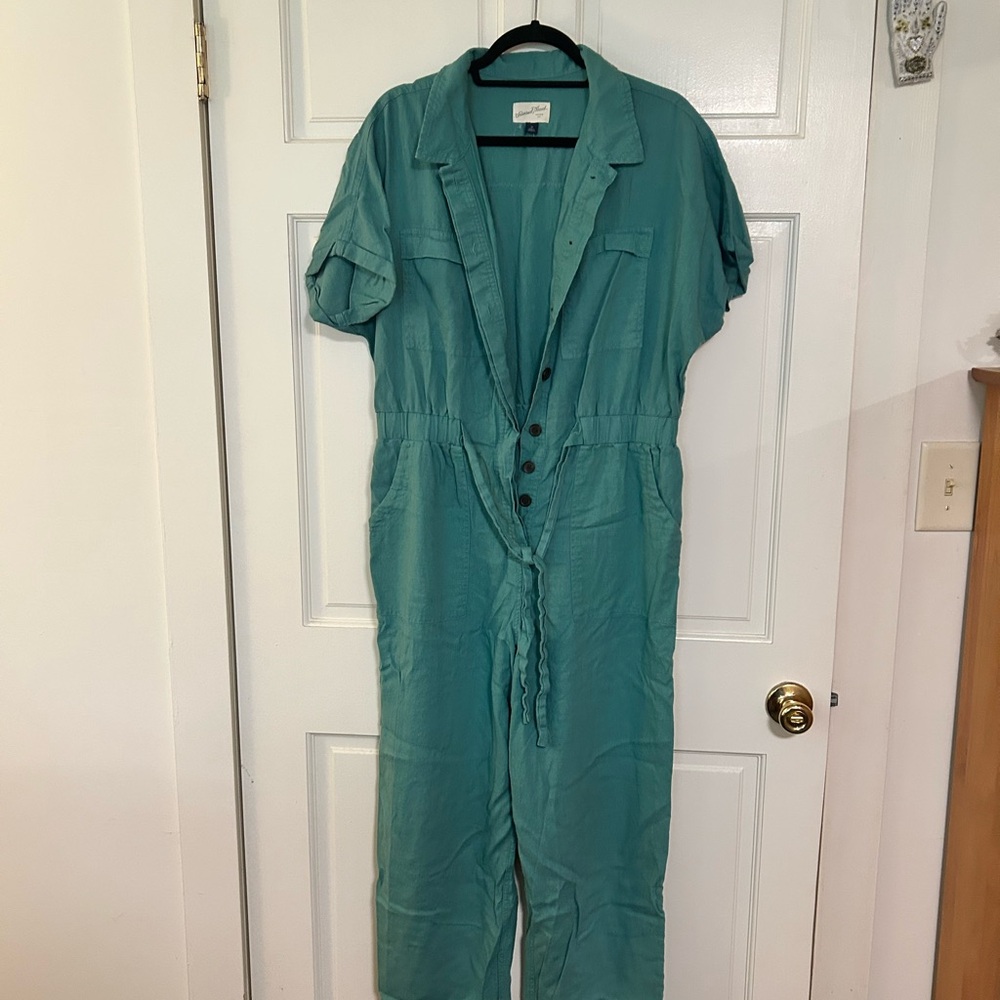Universal Thread Green Button-Down Jumpsuit
